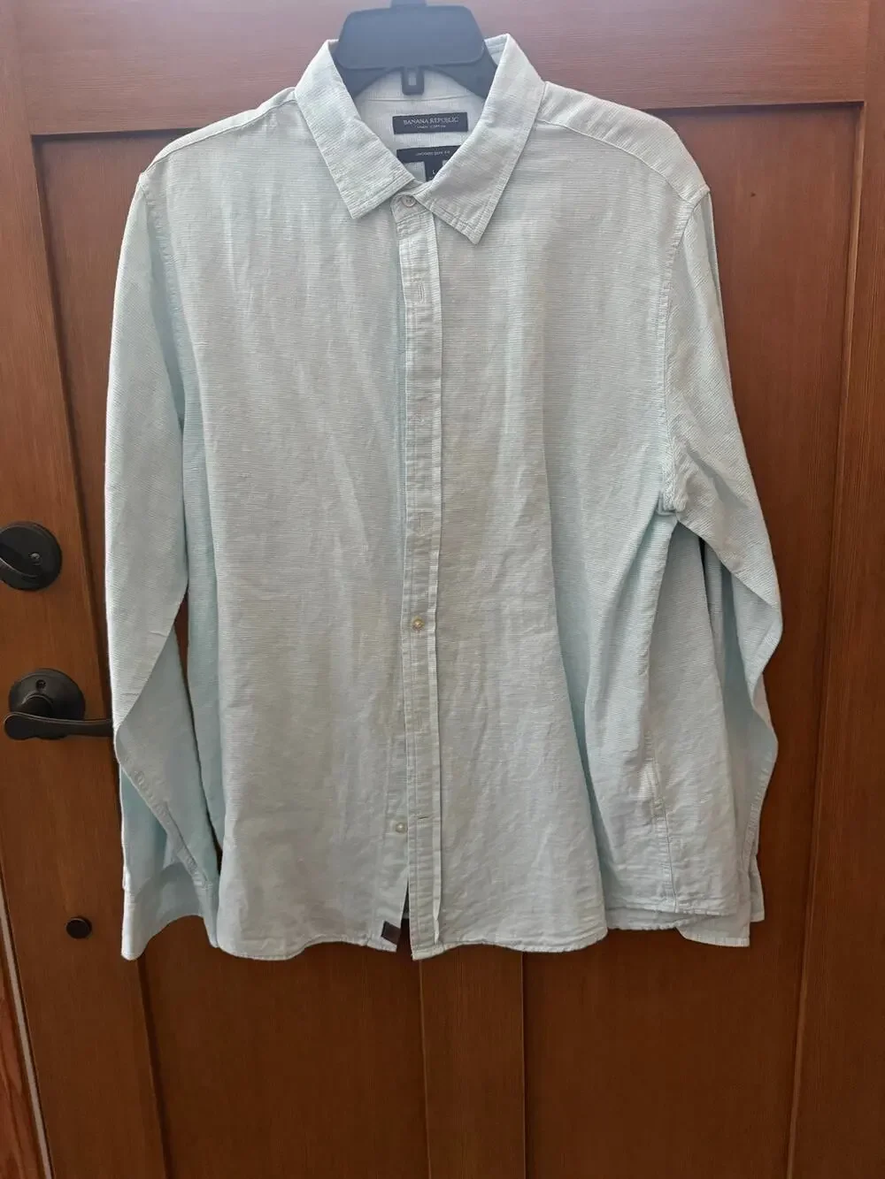 Banana Republic Untucked Slim Fit Mens Linen Cotton Shirt